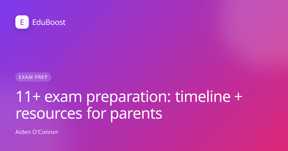 Parent and child studying together for 11 plus exam at home