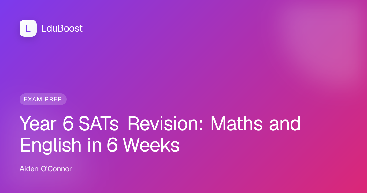 Year 6 pupil practising SATs maths reasoning questions at a kitchen table with a pencil and workbook