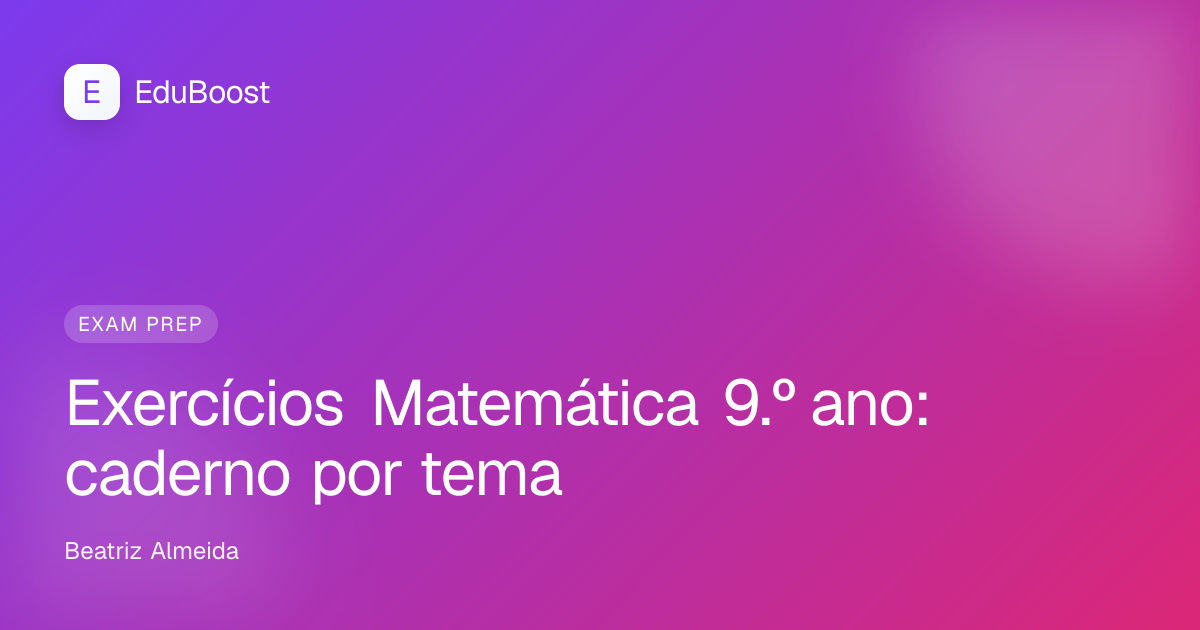 Caderno de matemática aberto com exercícios e fórmulas numa mesa de estudo