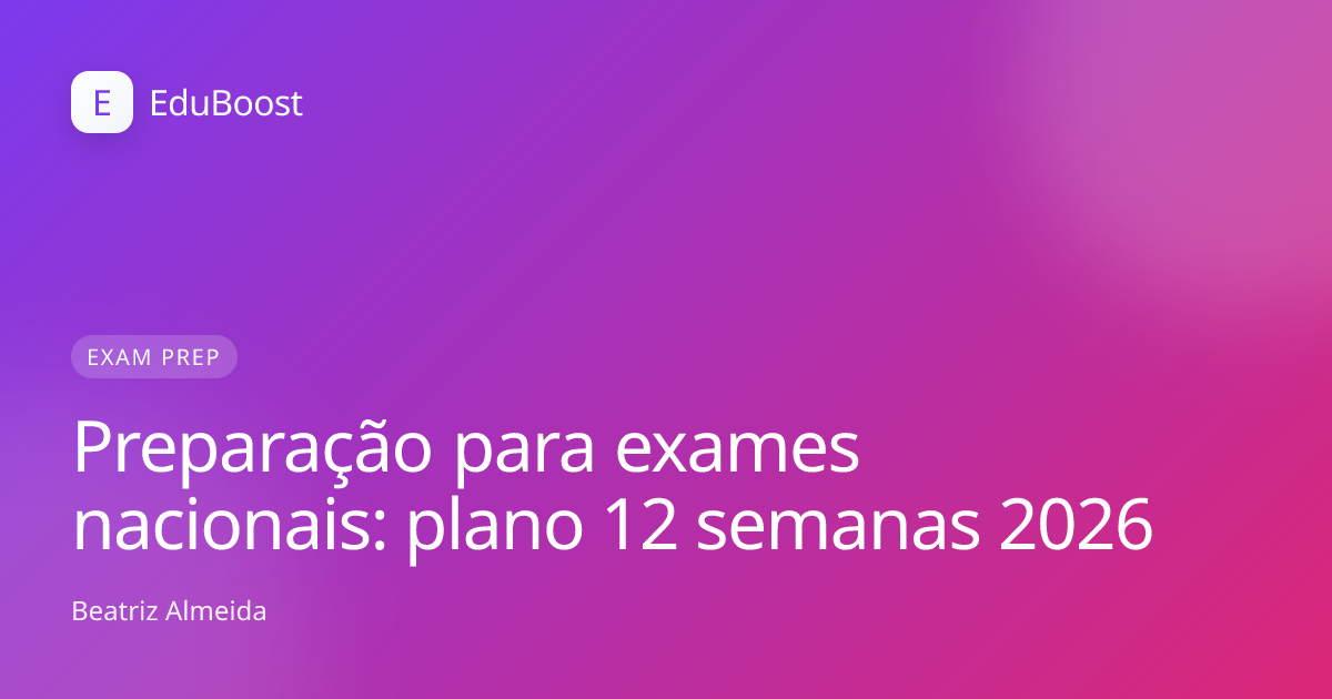 Aluno a estudar com um plano de estudo estruturado, caneta e livros sobre a mesa
