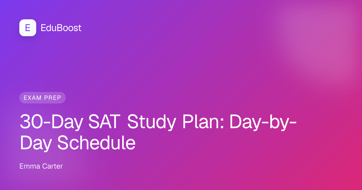 A student's desk calendar marked with a 30-day study schedule next to an open notebook