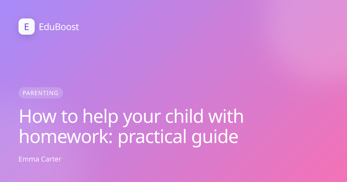 Parent and child working together on homework at kitchen table