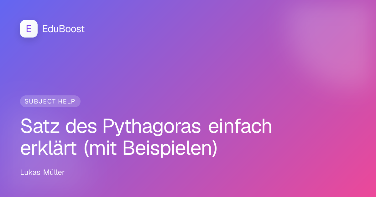 Mit dem Lineal gezeichnetes rechtwinkliges Dreieck auf Karopapier, über jeder der drei Seiten ein Quadrat