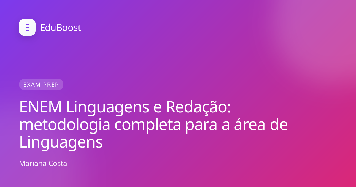 Caderno aberto com caneta, pronto para a prova de Linguagens do ENEM