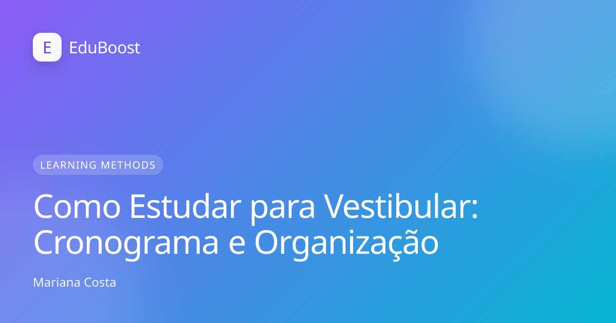 Caderno de planejamento com cronograma de estudos para vestibular
