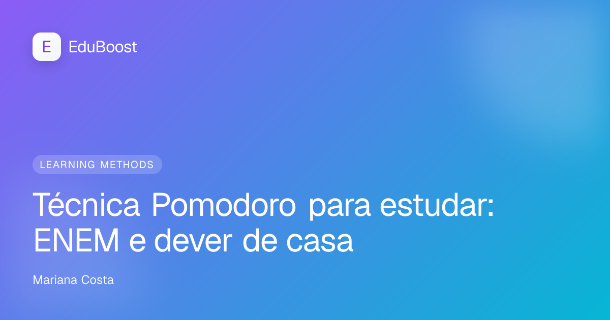 Estudante com cronômetro de cozinha na mesa durante sessão de estudo para o ENEM