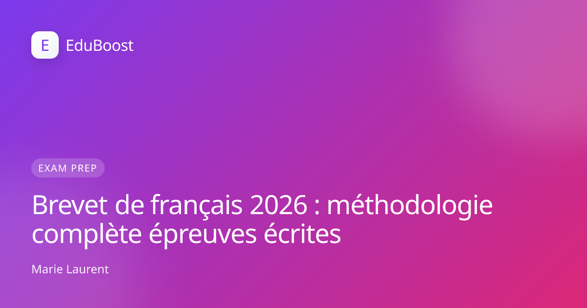 Cahier de français ouvert avec stylo, prêt pour la rédaction