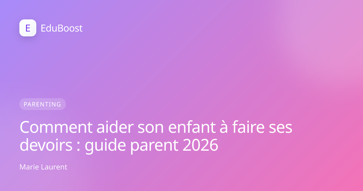 Parent aidant son enfant à faire ses devoirs à la table