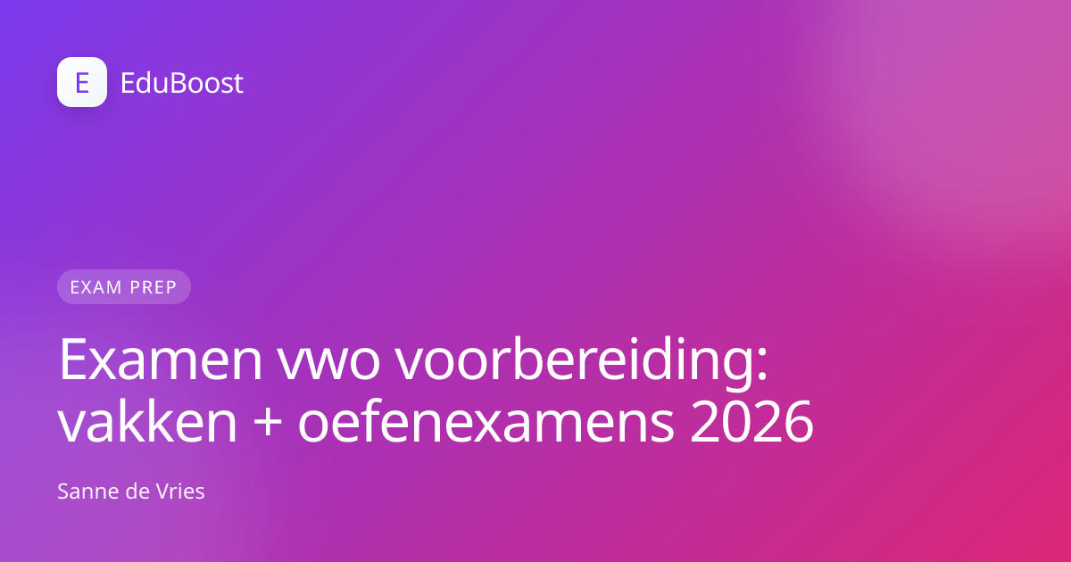 VWO-leerling voorbereiding eindexamen met studiecursus en notities