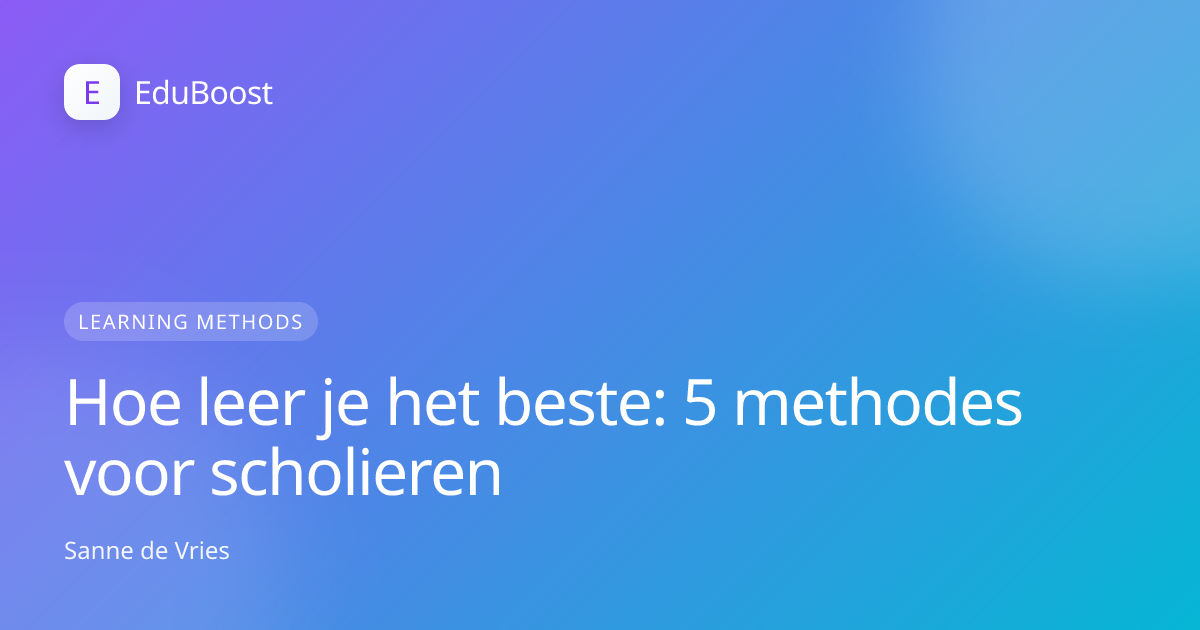 Scholier studeert met effectieve leermethode aan bureau