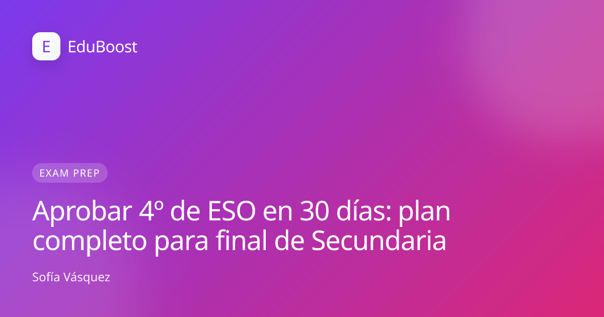 Estudiante de 4º de ESO repasa material para aprobar la Secundaria