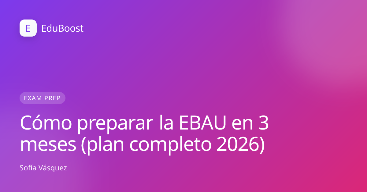 Estudiante de bachillerato preparando EBAU con libros y cuadernos en su escritorio