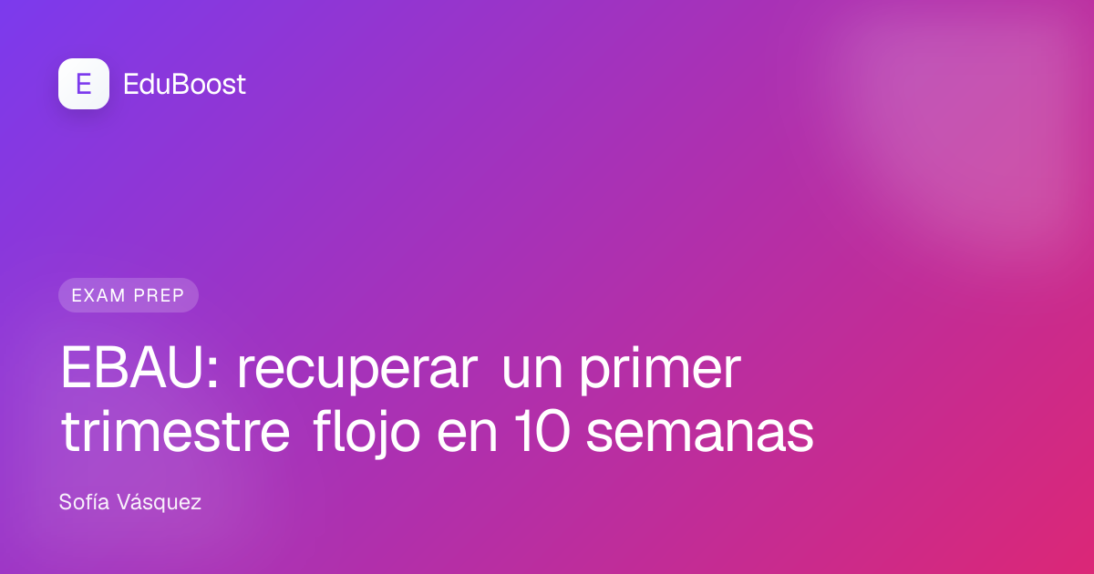 Alumno de 2º de Bachillerato revisando su boletín del primer trimestre y planificando la recuperación para la EBAU